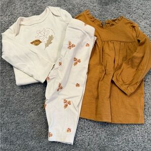 Carter's Cream and Brown Kids Matching Set